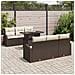 Set Divano da Giardino 7 Pezzi con Cuscini Marrone Polyrattan - Foto miniatura 3