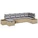Set Divano da Giardino con Cuscini Beige in Polirattan - Foto miniatura 1