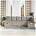 Set Divano da Giardino con Cuscini Beige in Polirattan - Foto miniatura 3