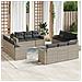 Set Divano Giardino 12 pz con Cuscini Grigio Chiaro Polyrattan - Foto miniatura 2
