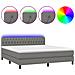 Letto a Molle Materasso e LED Grigio Scuro 160x200cm in Tessuto - Foto miniatura 1