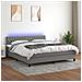 Letto a Molle Materasso e LED Grigio Scuro 160x200cm in Tessuto - Foto miniatura 2