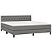 Letto a Molle Materasso e LED Grigio Scuro 160x200cm in Tessuto - Foto miniatura 3