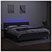 Letto a Molle Materasso e LED Grigio Scuro 160x200cm in Tessuto - Foto miniatura 4