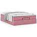 Struttura Letto Pouf con Materasso Rosa 140x200 cm in Velluto - Foto miniatura 4