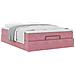 Struttura Letto Pouf con Materasso Rosa 140x200 cm in Velluto - Foto miniatura 5