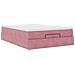 Struttura Letto Pouf con Materasso Rosa 140x200 cm in Velluto - Foto miniatura 6
