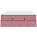 Struttura Letto Pouf con Materasso Rosa 140x200 cm in Velluto - Foto miniatura 7
