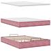 Struttura Letto Pouf con Materasso Rosa 140x200 cm in Velluto - Foto miniatura 8
