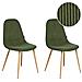 Set Di 2 Sedie Da Pranzo Hilden Velluto A Coste Verde - Foto miniatura 2