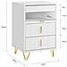 Comodino Moderno Con 3 Cassetti, Bianco L40xp40xa63 Cm - Foto miniatura 6