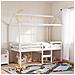 Letto a Soppalco con Tetto Bianco 90x190 cm in Legno di Pino - Foto miniatura 2