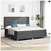 Letto a molle con materasso Grigio scuro 200 x 200 cm Tessuto - Foto miniatura 2