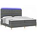 Letto a molle con materasso Grigio scuro 200 x 200 cm Tessuto - Foto miniatura 3