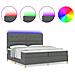 Letto a molle con materasso Grigio scuro 200 x 200 cm Tessuto - Foto miniatura 4