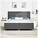 Letto a molle con materasso Grigio scuro 200 x 200 cm Tessuto - Foto miniatura 5
