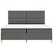 Letto a molle con materasso Grigio scuro 200 x 200 cm Tessuto - Foto miniatura 8