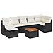 Set Divano da Giardino con cuscino 8 pcs Nero Poly Rattan - Foto miniatura 1