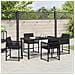 Set da Pranzo per Giardino 5 pcs Nero polyrattan - Foto miniatura 4