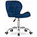 Sedia girevole ergonomica Valora AVOLA in velluto blu navy - Foto miniatura 1