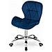 Sedia girevole ergonomica Valora AVOLA in velluto blu navy - Foto miniatura 5