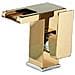 Rubinetto per lavabo da bagno, Blackswan, tipo M191, modello corto oro /cromo con bocca a cascata e LED, misura 12,5 cm - Foto miniatura 1