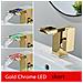 Rubinetto per lavabo da bagno, Blackswan, tipo M191, modello corto oro /cromo con bocca a cascata e LED, misura 12,5 cm - Foto miniatura 2