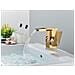 Rubinetto per lavabo da bagno, Blackswan, tipo M191, modello corto oro /cromo con bocca a cascata e LED, misura 12,5 cm - Foto miniatura 4