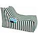 Positano Pouf Da Esterno A Righe Verde In Tessuto Idrorepellente - 100x65x65 Cm - Foto miniatura 2