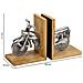 Fermalibri Legno E Alluminio Argentato 30x10x17h - Foto miniatura 4