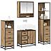 Set di mobili per il bagno con porta 4 pcs Rovere artigianale - Foto miniatura 3