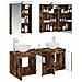 Set di Armadi da Bagno 5 pcs Rovere Fumo 50 x 14,5 x 70 cm - Foto miniatura 3