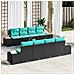 Set Divano da Giardino 9 pz Nero polyrattan - Foto miniatura 5