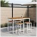 Tavolo Bar da Giardino Naturale e Bianco 147 x 88,5 x 105 cm - Foto miniatura 2