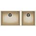 Lavello Quadra 210 Keratek Plus Sottotop 58x44 cm + 38x44 cm 2 vasche Colore Champagne 95 - Foto miniatura 1