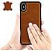 Cover Apple Iphone X / Xs Protezione Rigida Pelle Vera Cammello - Foto miniatura 4