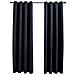 Tende Oscuranti Con Anelli In Metallo 2 Pz Nere 140x245 Cm - Foto miniatura 2