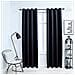 Tende Oscuranti Con Anelli In Metallo 2 Pz Nere 140x245 Cm - Foto miniatura 1