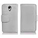 Custodia Compatibile Con Htc Desire 700 In Magnesio Bianco - Coperchio Protettivo In Ecopelle Testurizzata E Tasca Per Carte Di Credito - Foto miniatura 2