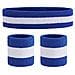 Sweatband Set (3 Pezzi) Sport Fascia Da Polso A Strisce Sweatbands Tessuto Di Spugna Wristband Athletic Esercizio Pallacanestro Polso Sweatband E Fasce Assorbimento Dellumidit Assorbimento Del Sudore Head Band - Foto miniatura 1