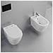 Coppia Sanitari Fun Sospesi Vaso Bidet Sedile Frizionato Fissaggi - Foto miniatura 2