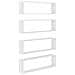 Mensole Parete a Cubo 4 pz Bianco 100x15x30 cm in Multistrato - Foto miniatura 2