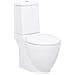 Vaso Wc In Ceramica Da Bagno Rotondo Base Con Scarico Bianco - Foto miniatura 1