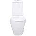 Vaso Wc In Ceramica Da Bagno Rotondo Base Con Scarico Bianco - Foto miniatura 3