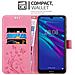 Custodia Compatibile Con Huawei Y6 2019 In Rosa Fiore - Coperchio Protettivo In Design Floreale Con Chiusura Magnetica, Funzione Stand E Slot Per Carte - Foto miniatura 3