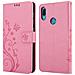 Custodia Compatibile Con Huawei Y6 2019 In Rosa Fiore - Coperchio Protettivo In Design Floreale Con Chiusura Magnetica, Funzione Stand E Slot Per Carte - Foto miniatura 8