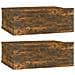 Comodini Pensili Rovere Fumo 2pz 40x30x15 Cm Legno Multistrato - Foto miniatura 1