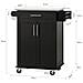 Carrello Cucina Credenza Cucina Mobile Cucina Nero Con Ruote Fkw110-sch - Foto miniatura 2