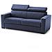 Divano Fisso Alexandra, Divano A 2 Posti, 100% Made In Italy, Sofà Soggiorno, In Tessuto Imbottito, Con Poggiatesta Regolabili E Braccioli Slim, Cm 160x95h85, Blu - Foto miniatura 2