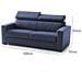 Divano Fisso Alexandra, Divano A 2 Posti, 100% Made In Italy, Sofà Soggiorno, In Tessuto Imbottito, Con Poggiatesta Regolabili E Braccioli Slim, Cm 160x95h85, Blu - Foto miniatura 4